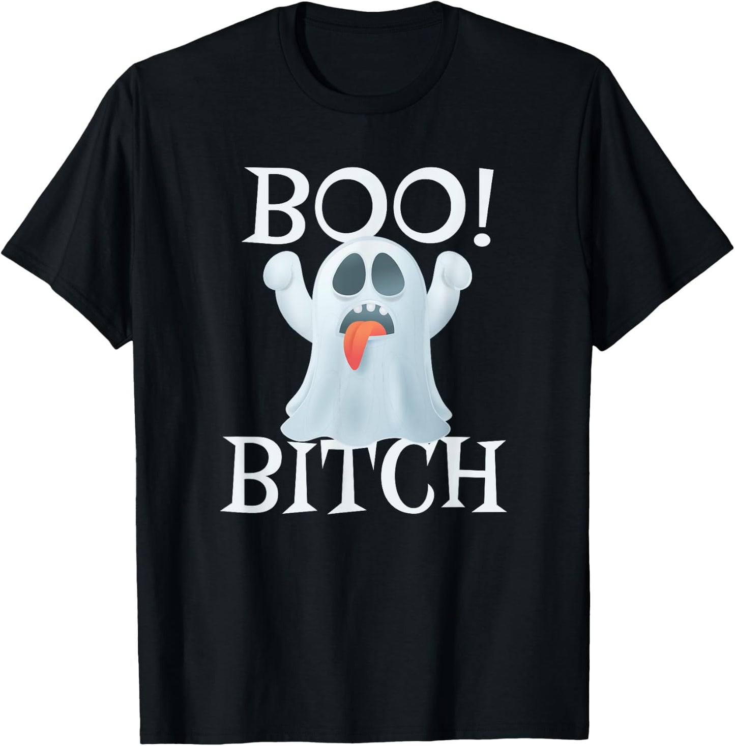 Boo Bitch Funny Halloween Ghost Sayings T-Shirt - T-Shirt | Black