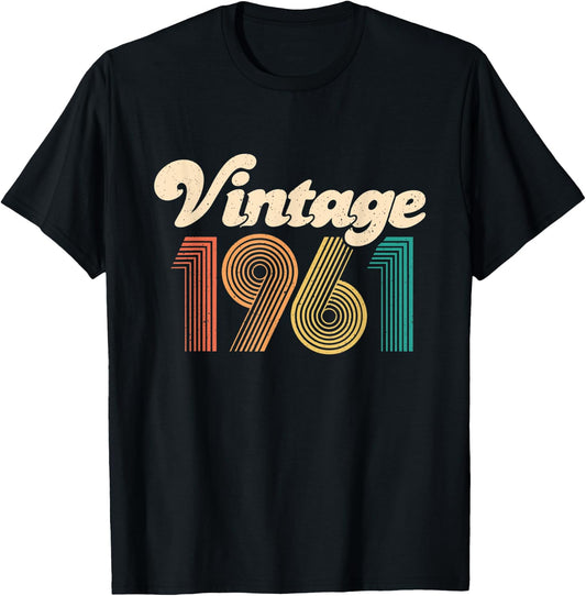 60th Birthday Gift - Vintage 1961 - 60 Years Old men women T-Shirt - T-Shirt | Black