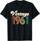 60th Birthday Gift - Vintage 1961 - 60 Years Old men women T-Shirt - T-Shirt | Black