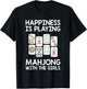 Funny Mahjong Gift Cool Happiness Is Playing Mahjong Girls T-Shirt - T-Shirt | Black