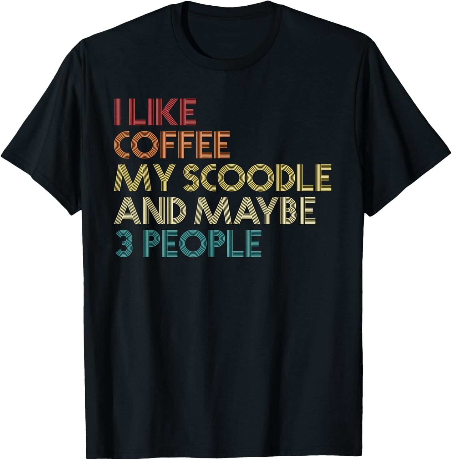 Scoodle Dog Owner Coffee Lovers Funny Saying Vintage Retro T-Shirt - T-Shirt | Black