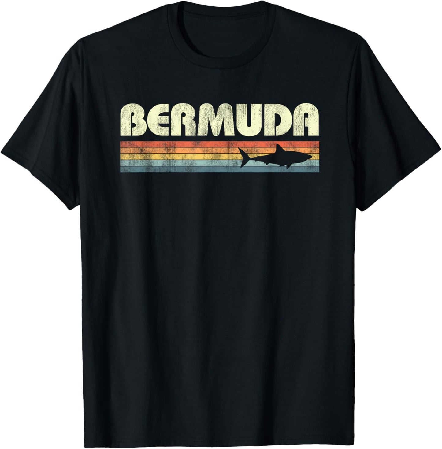 Bermuda Shark Vintage Girls Boys Cruise Souvenir T-Shirt - T-Shirt | Black