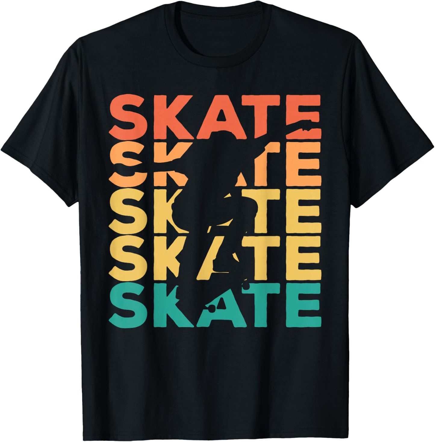 Retro Vintage Skating Gift Skaters & Skateboarders T-Shirt - T-Shirt | Black