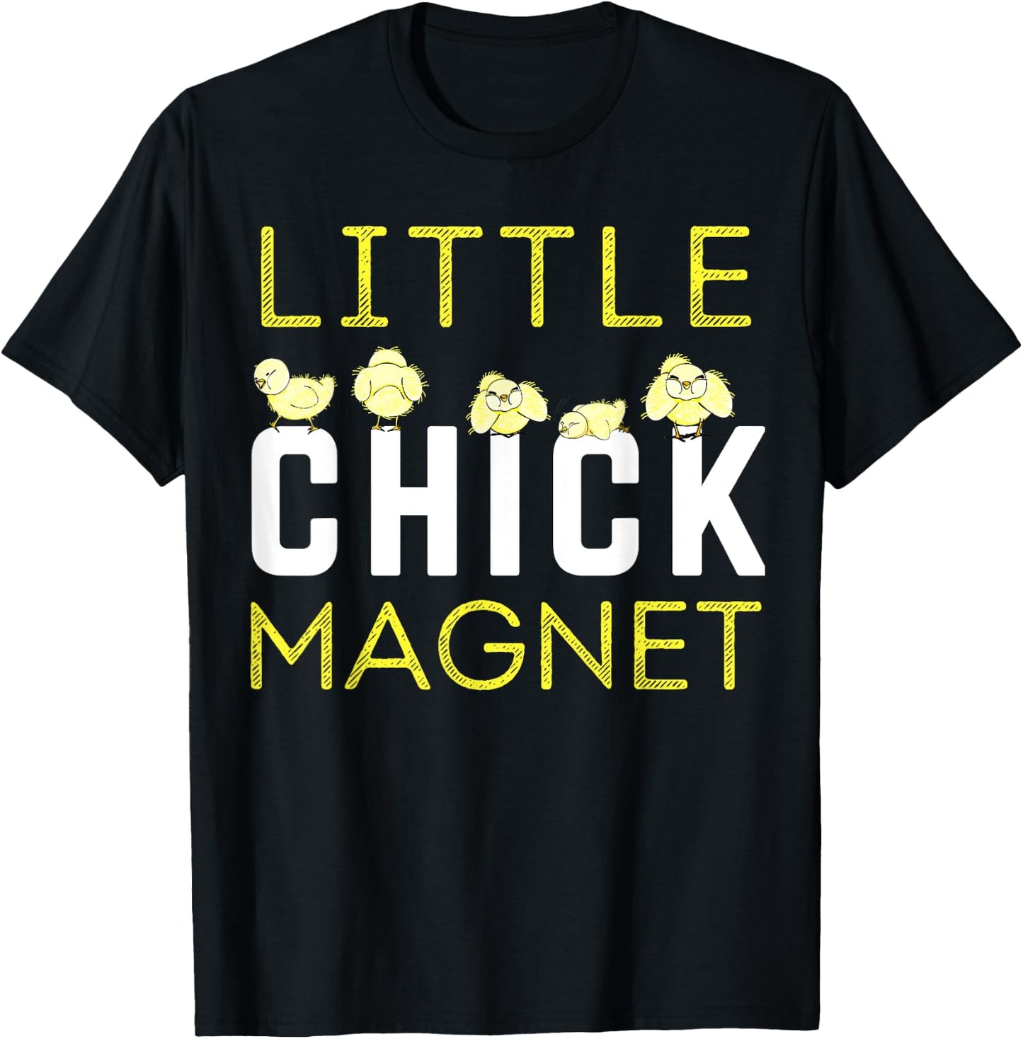 Little Chick Magnet Spring Summer Farm Boy Boys Toddlers Fun T-Shirt - T-Shirt | Black