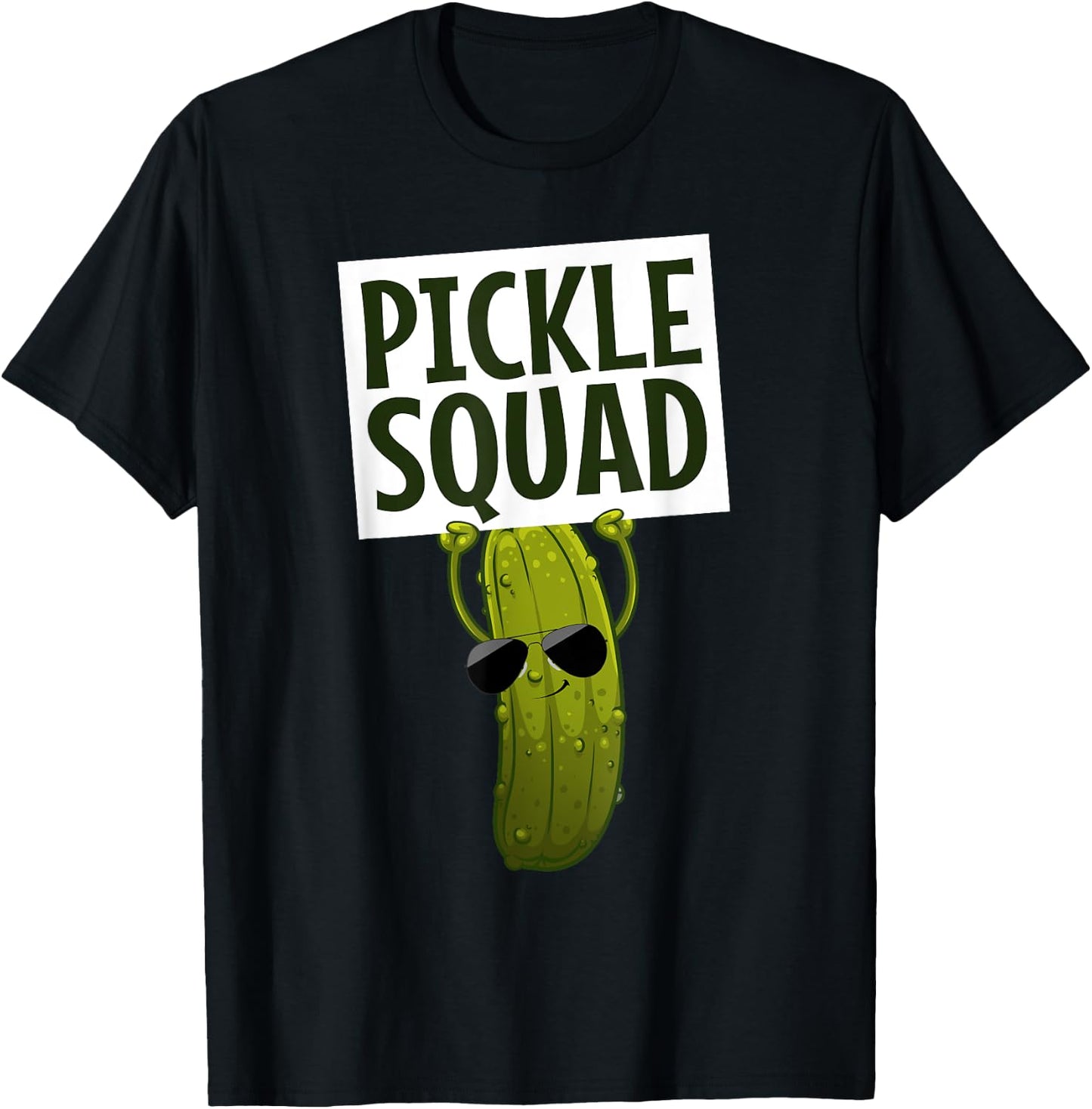 Funny Pickle Design Women Kids Cucumber Pickle Lover T-Shirt - T-Shirt | Black