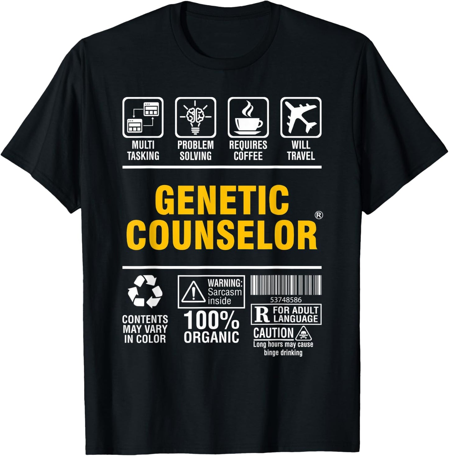 Genetic Counselor Multitasking Problem Solving Coffee Lover T-Shirt - T-Shirt | Black