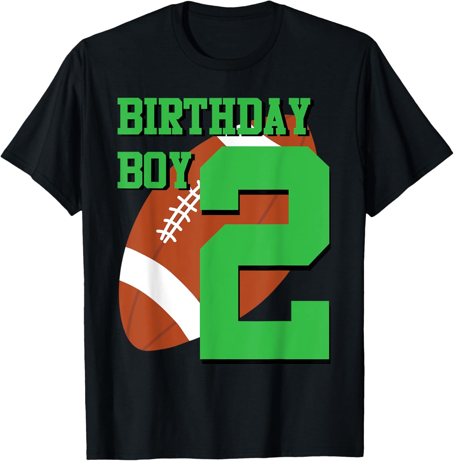 2nd Birthday Football Boy | 2 year old Field Players T-Shirt - T-Shirt | Black