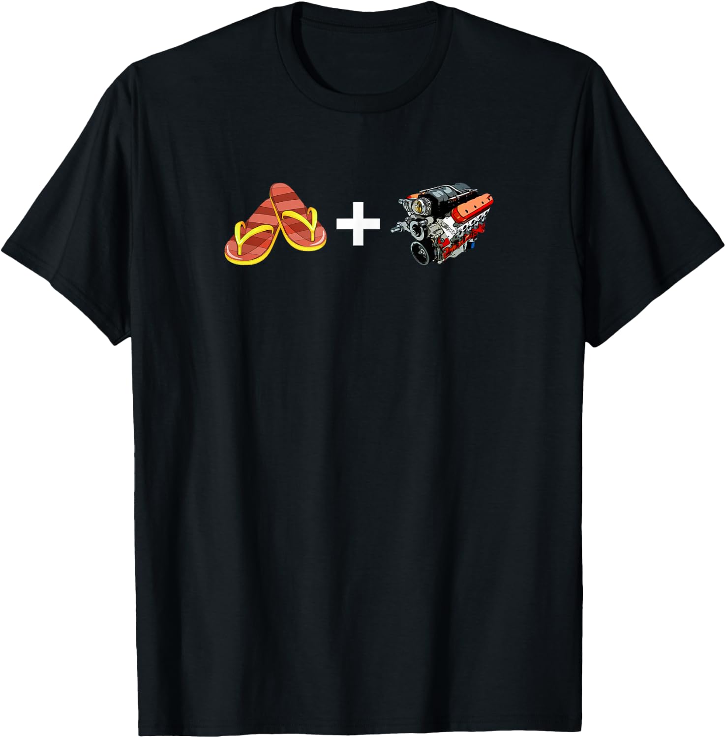 Flip Flops And LS Swaps Front And Back Graphic T-Shirt - T-Shirt | Black