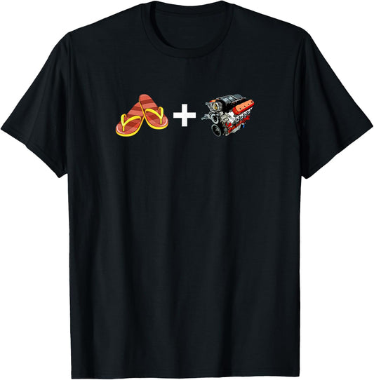 Flip Flops And LS Swaps Front And Back Graphic T-Shirt - T-Shirt | Black