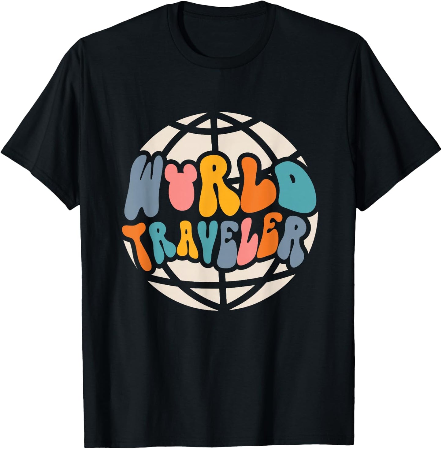 World Traveler, Vacation Trip, Travel T-Shirt - T-Shirt | Black