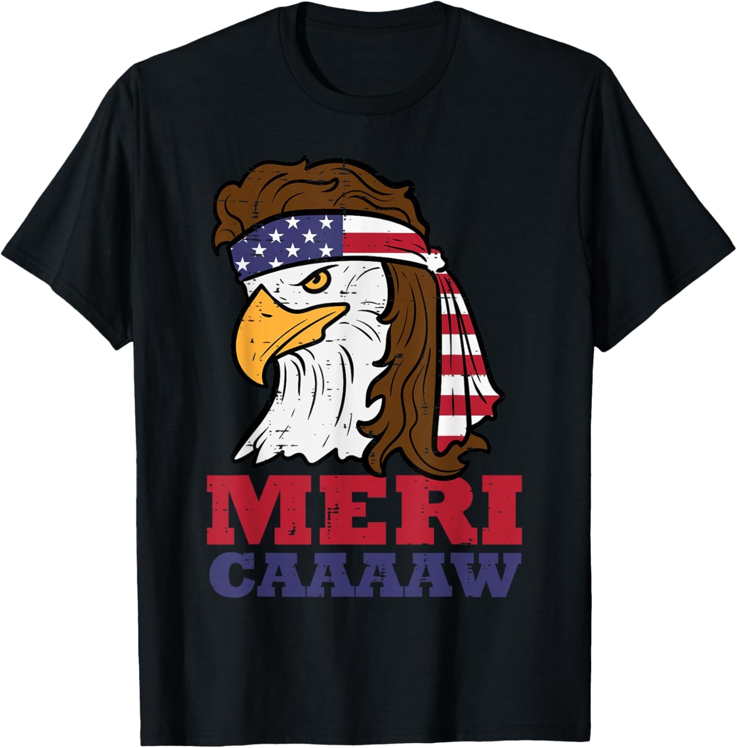 4th Of July Eagle Meri Caw Freedom Patriotic Men Women Kids T-Shirt - T-Shirt | Black