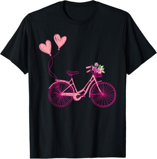 Bike Cycling Love Cyclist Women Girls Gift Bicycle T-Shirt - T-Shirt | Black