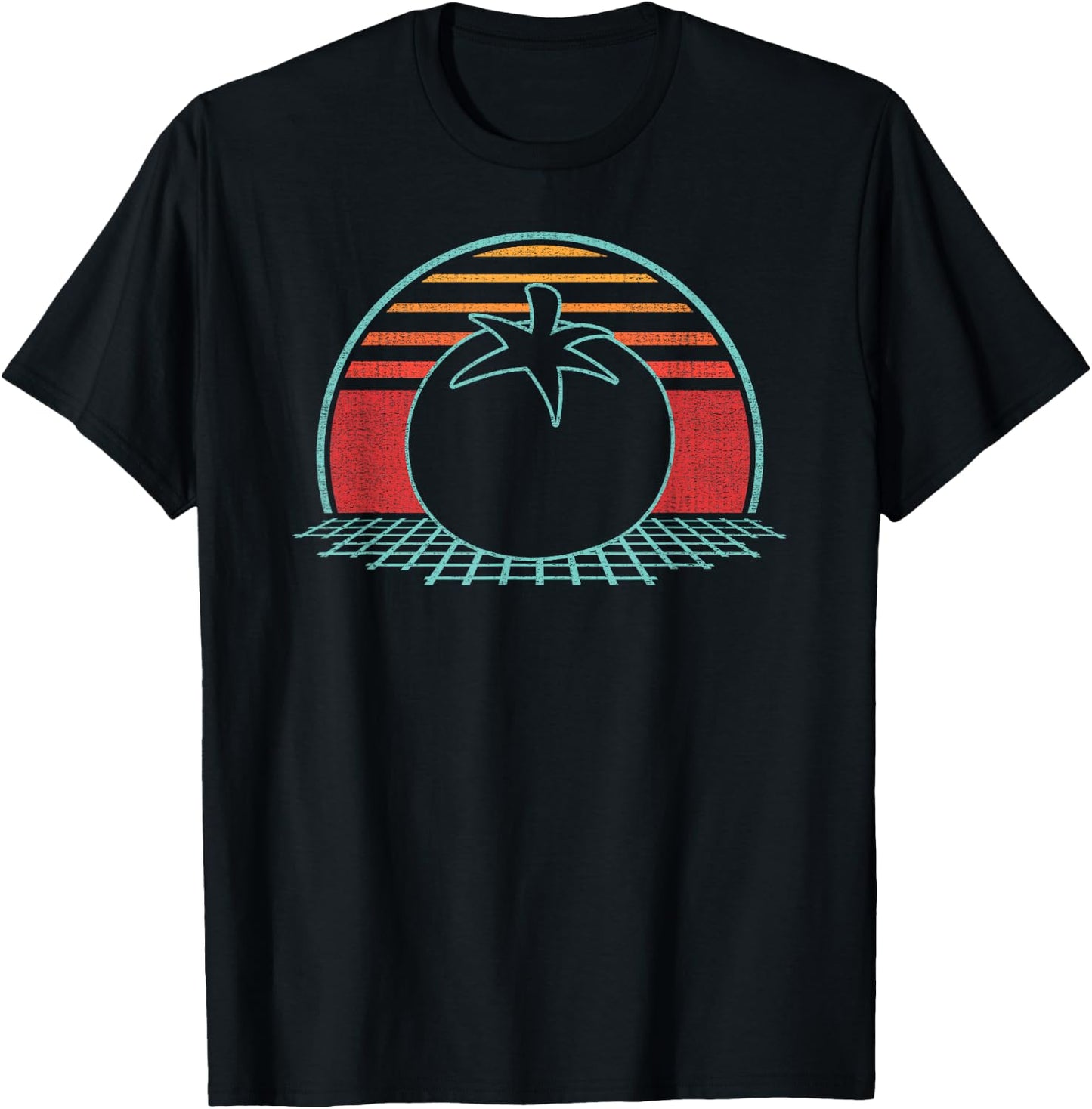 Tomato Vegetable Gardener Retro Vintage 80s Style Gift T-Shirt - T-Shirt | Black