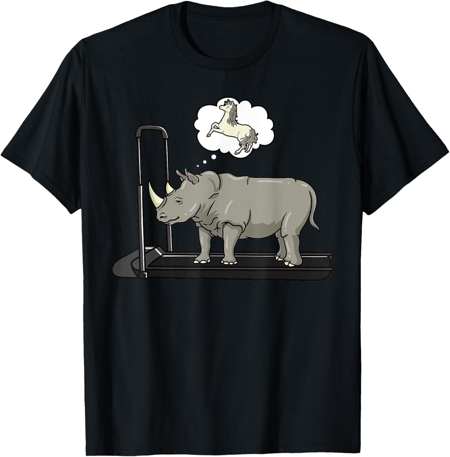 Rhino Loves Unicorn Rhinoceros Animal Wildlife Lover Safari T-Shirt - T-Shirt | Black