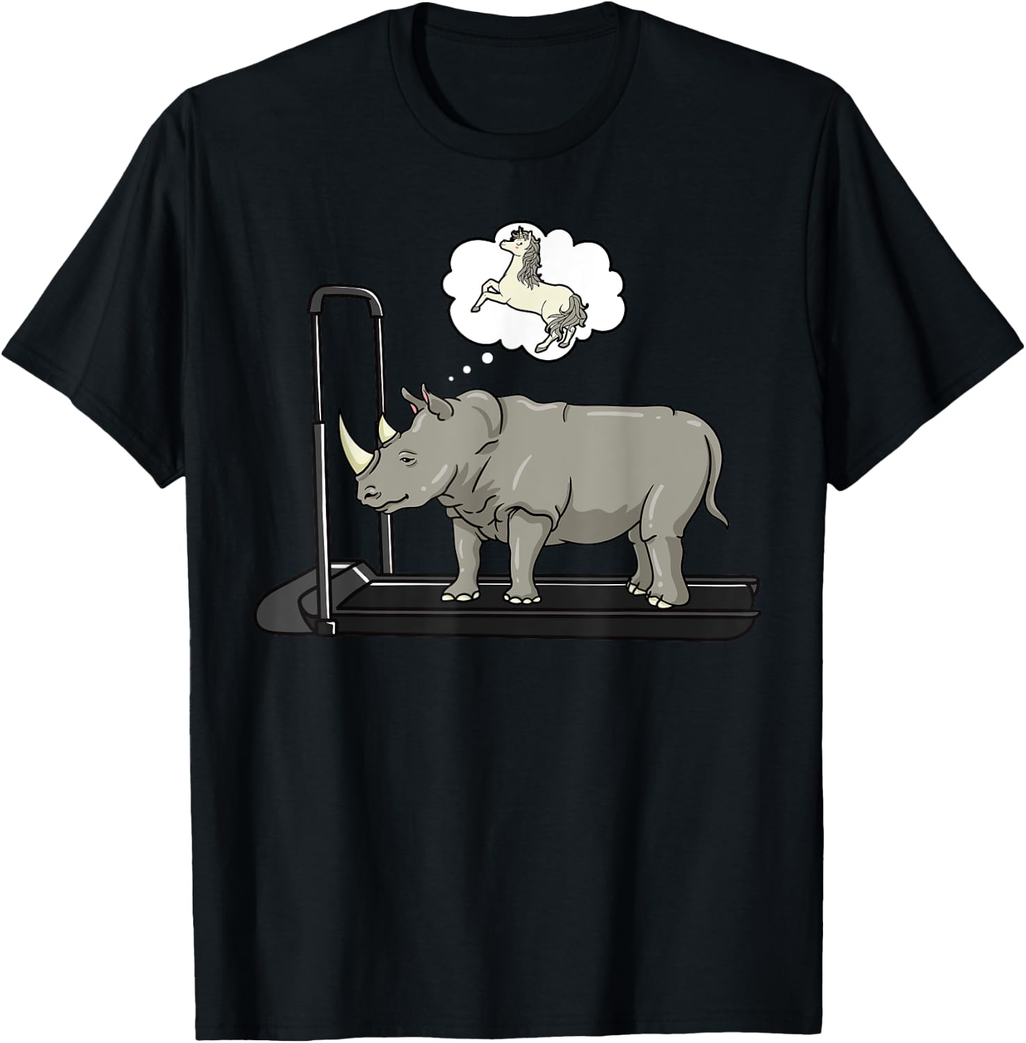 Rhino Loves Unicorn Rhinoceros Animal Wildlife Lover Safari T-Shirt - T-Shirt | Black