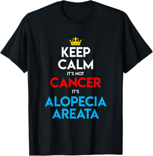 Alopecia Areata Awareness Hair Loss Bald Keep Calm T-Shirt - T-Shirt | Black