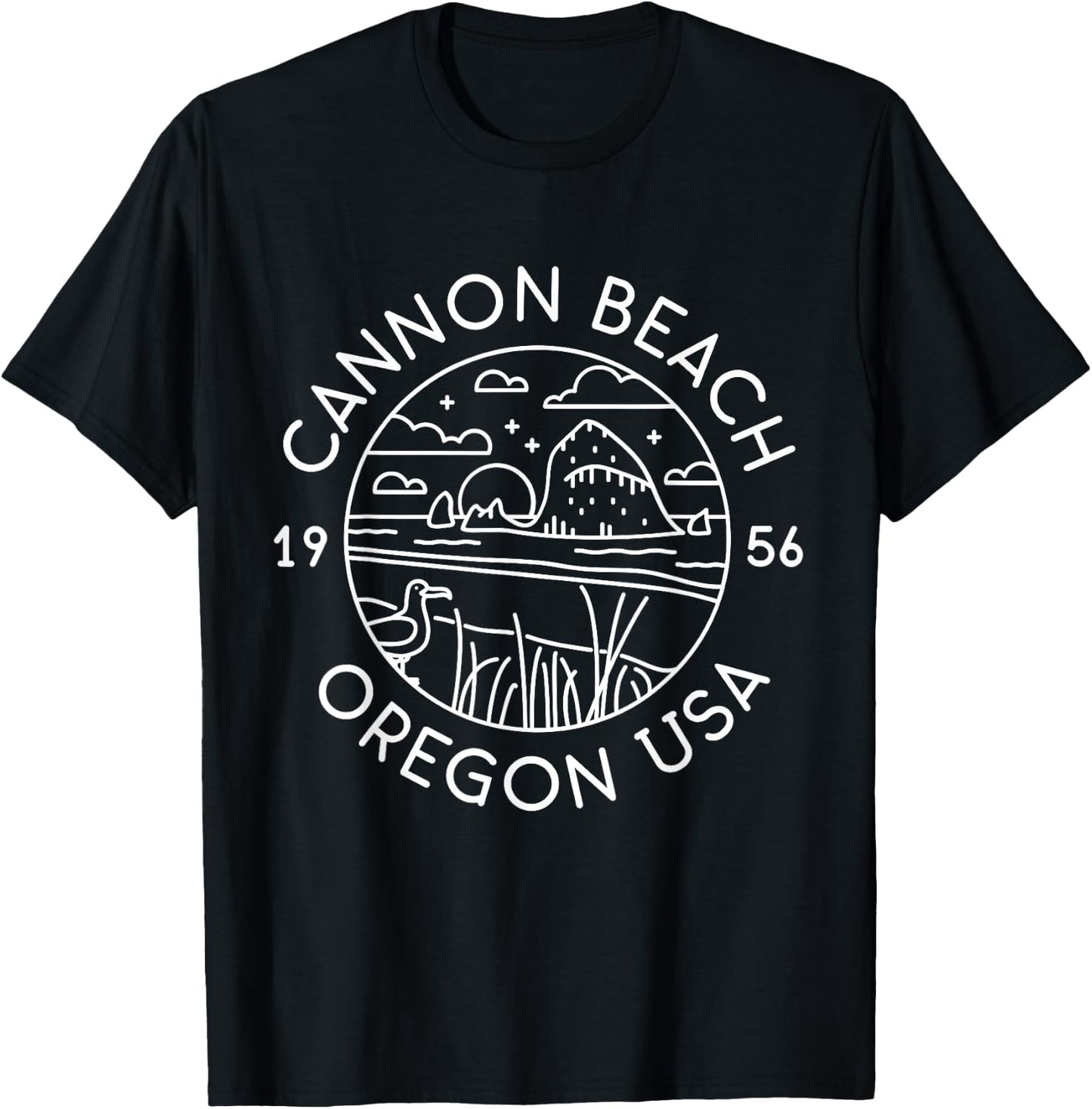 Cannon Beach 1956 Oregon Clatsop T-Shirt - T-Shirt | Black