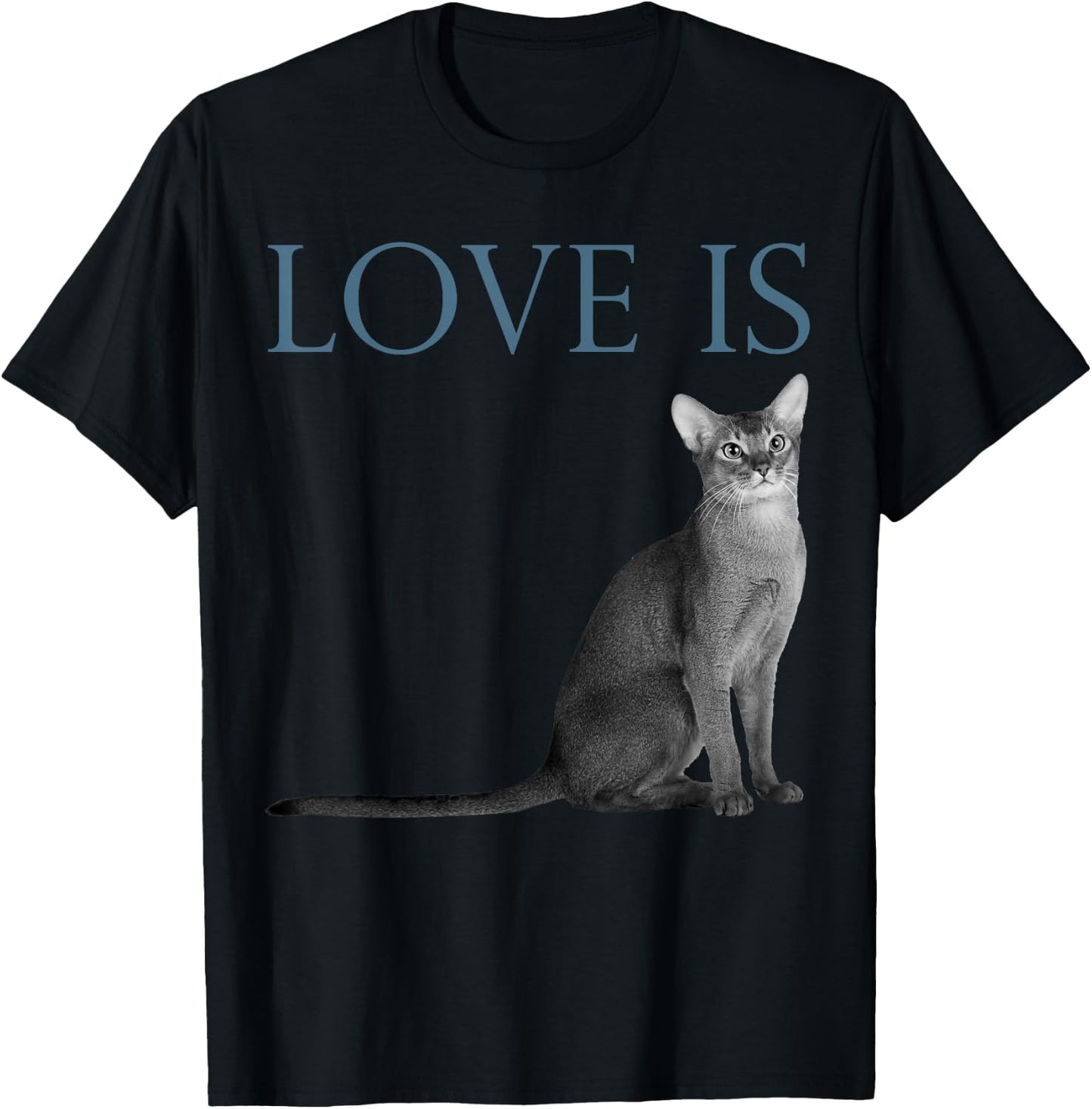 Love Is Abyssinian Cat T-Shirt - T-Shirt | Black