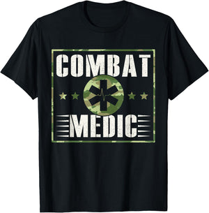 Combat Medic Soldier Veteran's Day Veterans Combat Veteran T-Shirt - T-Shirt | Black