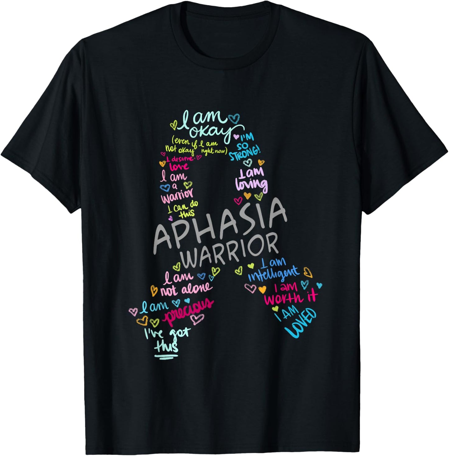 We Wear Gray Ribbon Aphasia Warrior Awareness In June T-Shirt - T-Shirt | Black
