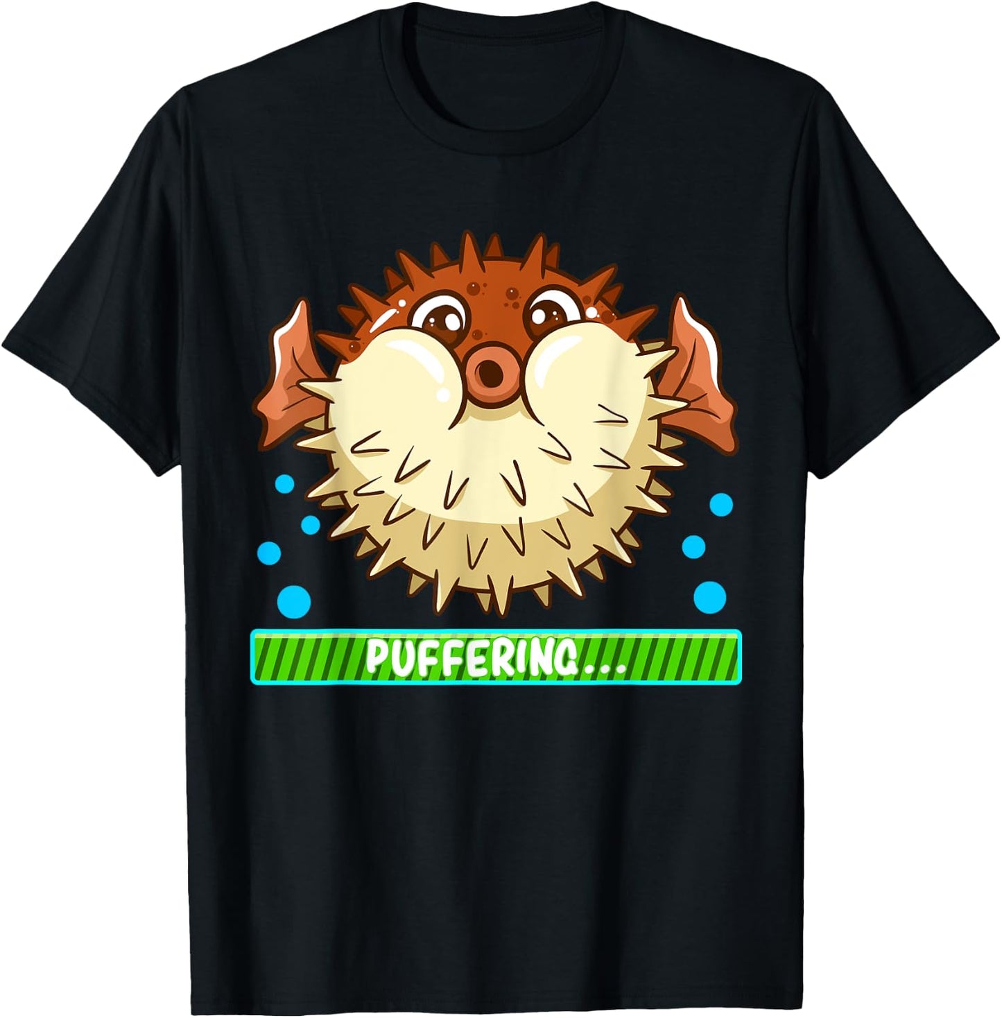Pufferfish Puffering Puffers Tetraodontidae Fish Boys Girls T-Shirt - T-Shirt | Black