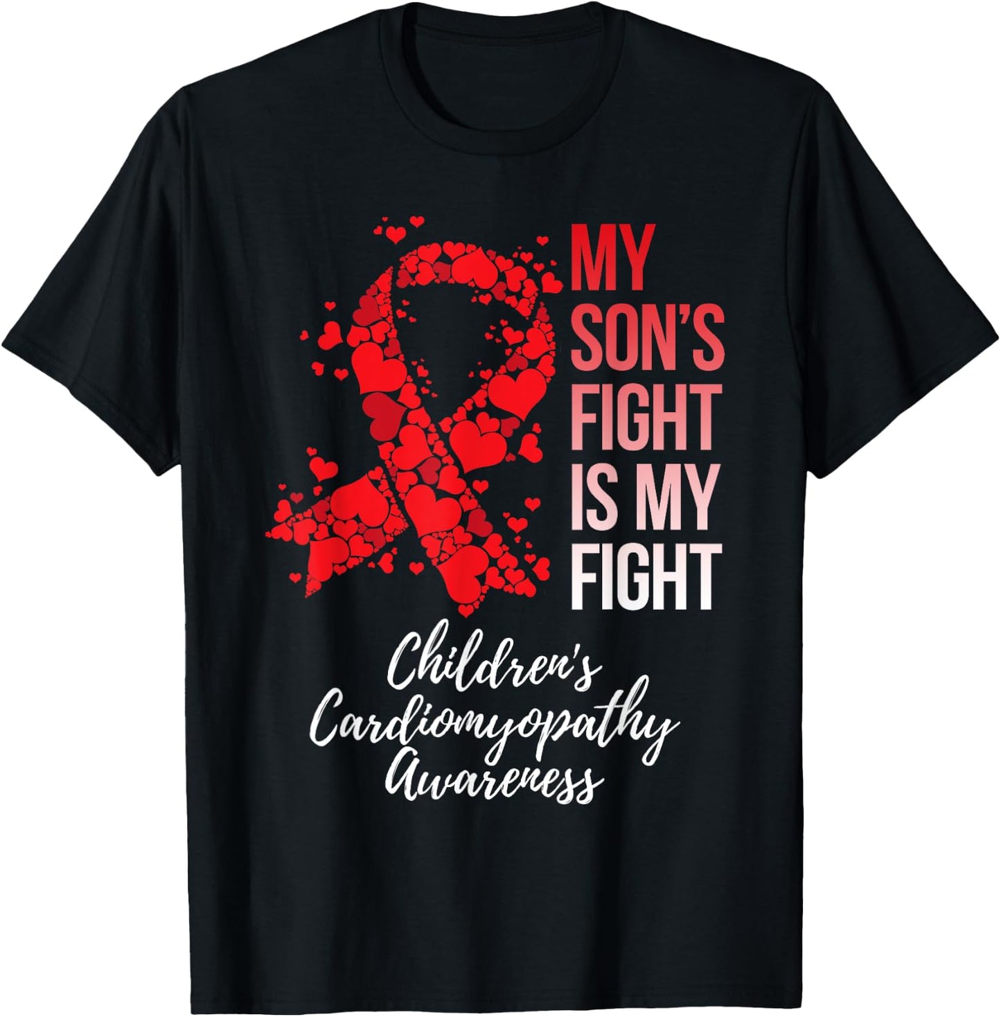 My Son’s Fight My Fight Children's Cardiomyopathy Awareness T-Shirt - T-Shirt | Black