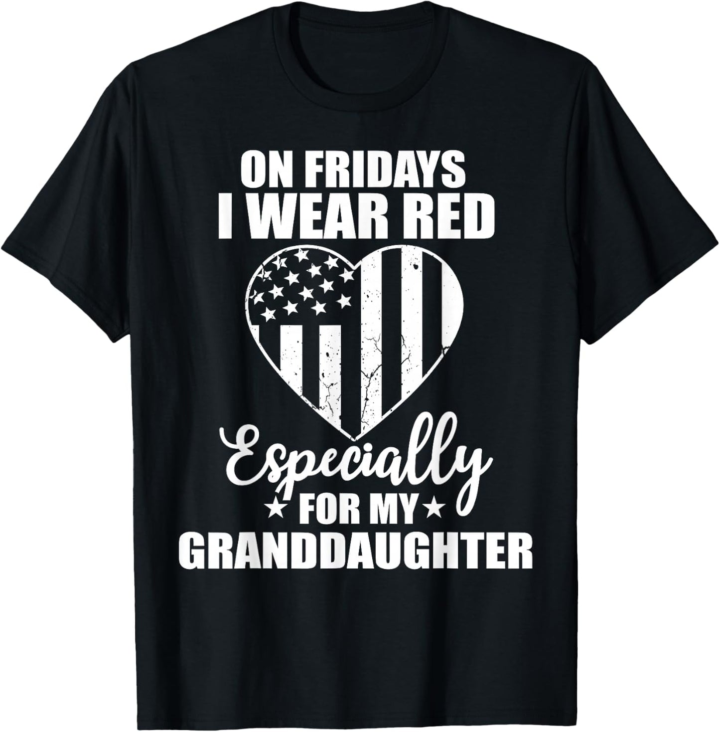 Red Friday For My Granddaughter Military Troop Deployed Wear T-Shirt - T-Shirt | Black