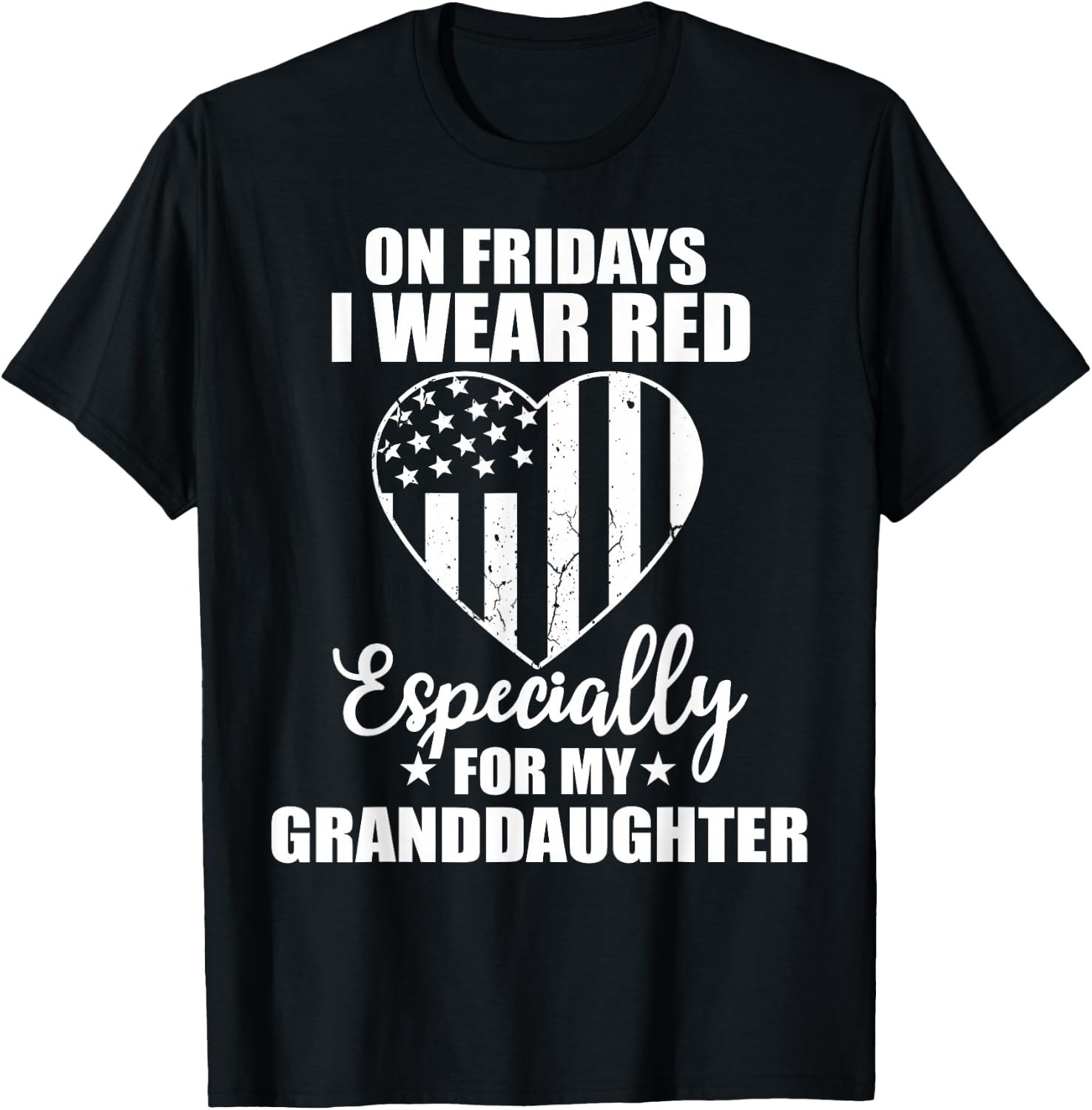 Red Friday For My Granddaughter Military Troop Deployed Wear T-Shirt - T-Shirt | Black