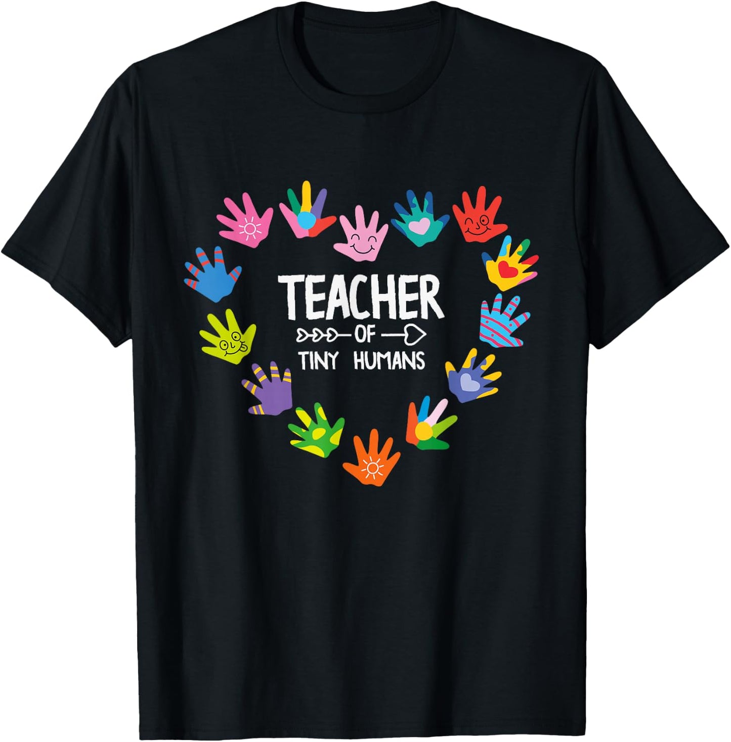 Teacher of Tiny Humans Kindergarten Preschool Teacher T-Shirt - T-Shirt | Black