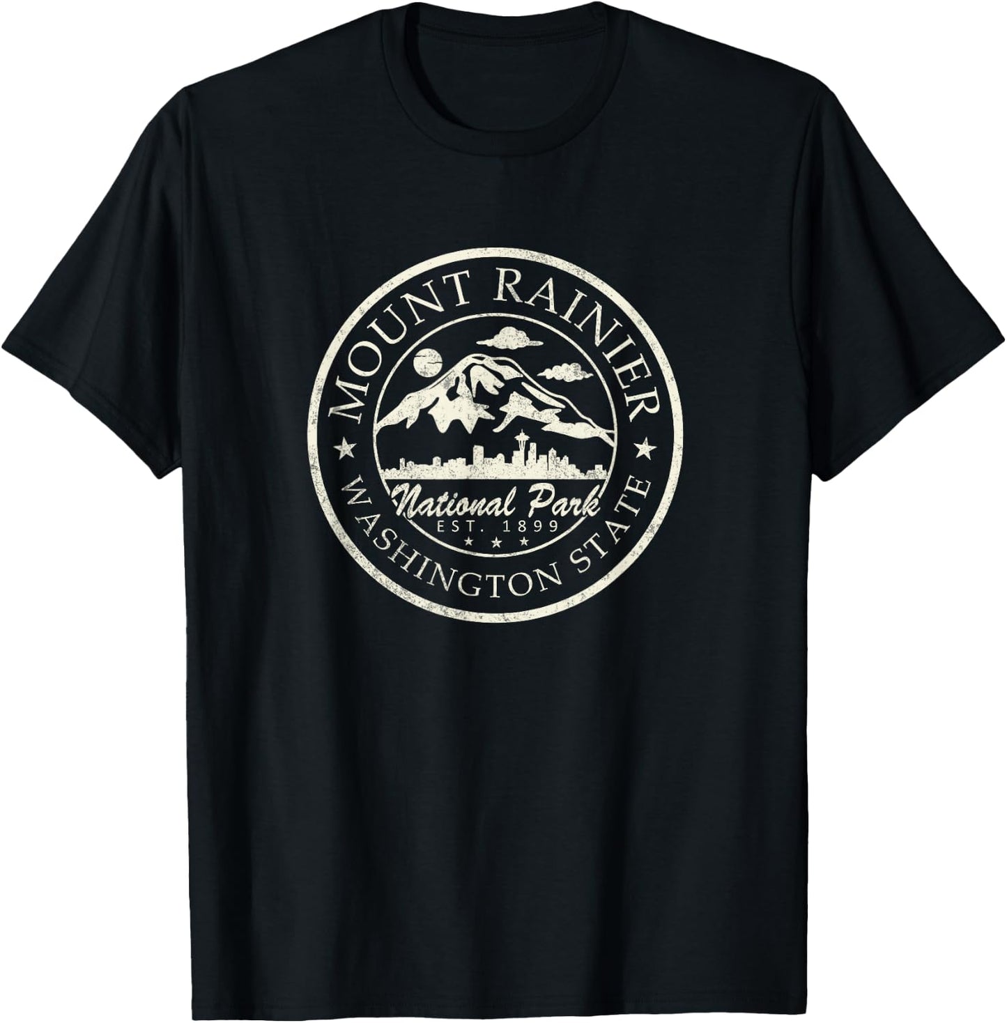 Vintage National Park Mt Rainier Retro Shirt T-Shirt - T-Shirt | Black