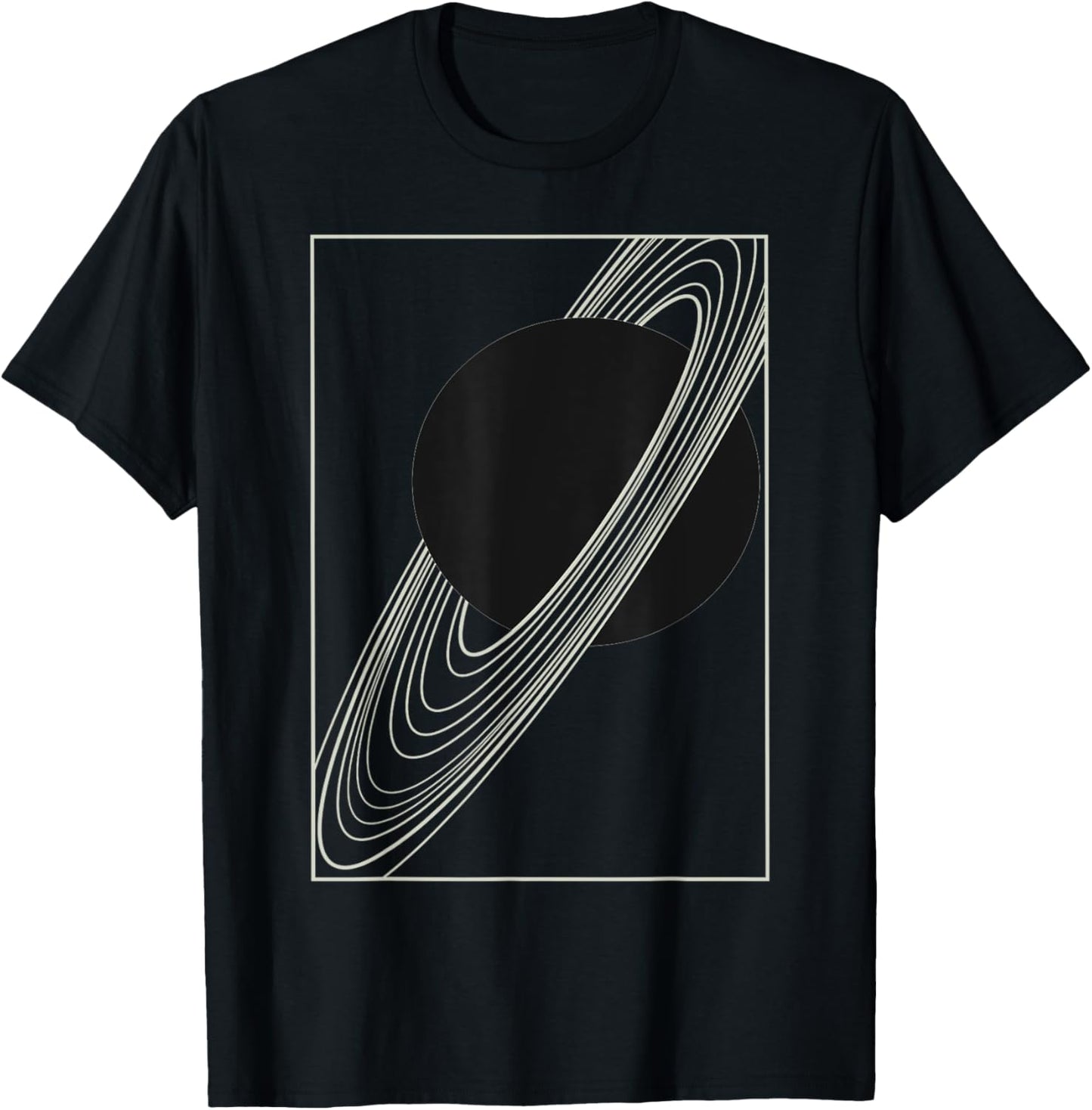 Saturn's Rings: Astronomy Print T-Shirt - T-Shirt | Black