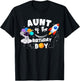 Aunt of The Birthday Boy Space Astronaut Birthday Family T-Shirt - T-Shirt | Black