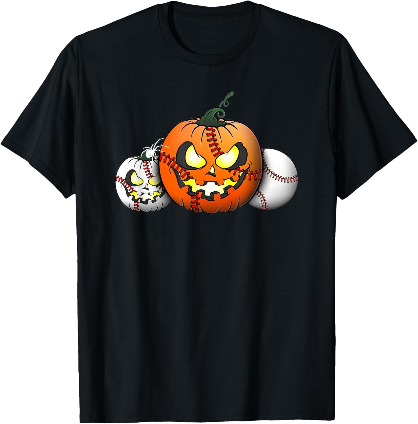 Horror Pumpkin Baseball Halloween Baseball Boys Youth Men T-Shirt - T-Shirt | Black