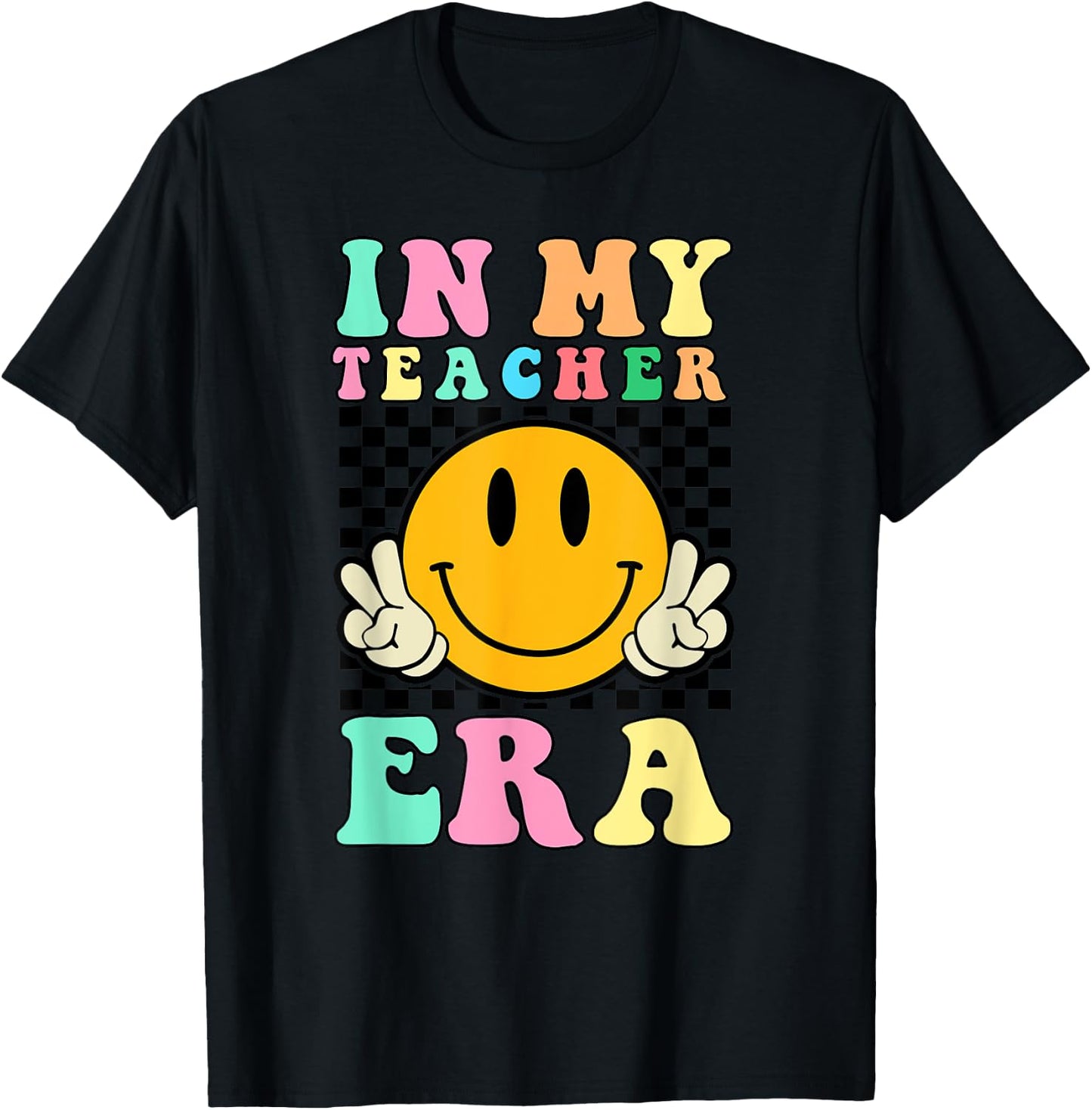 In My Teacher Era Retro Back To School Teacher Student T-Shirt - T-Shirt | Black