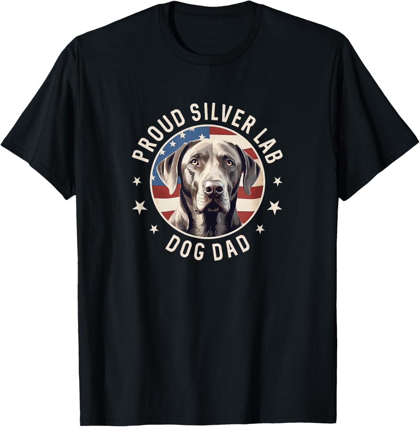 Proud Silver Labrador Retriever Dog Dad T-Shirt - T-Shirt | Black