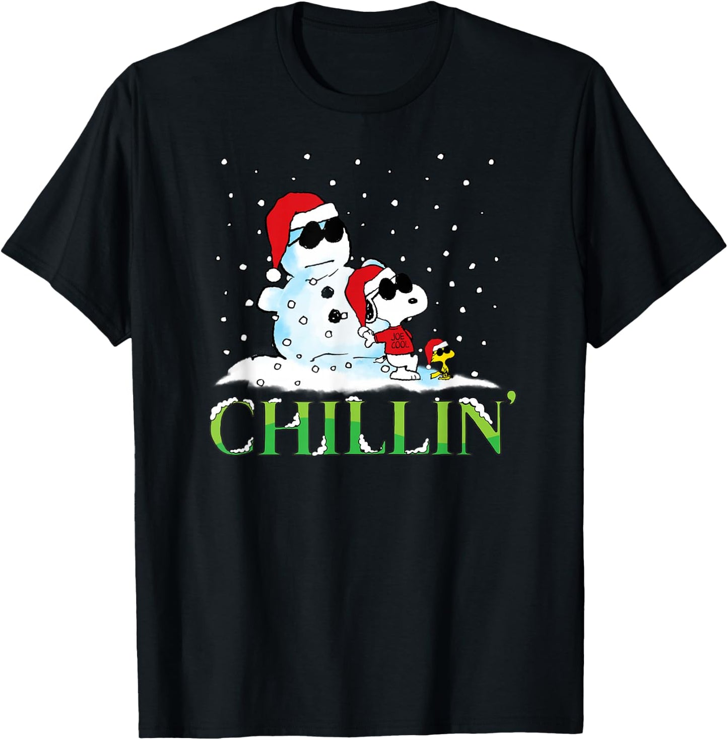 Peanuts Holiday Snoopy Chillin T-Shirt - T-Shirt | Black