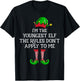 I'm Youngest Elf The Rules Dont Apply To Me Family Christmas T-Shirt - T-Shirt | Black