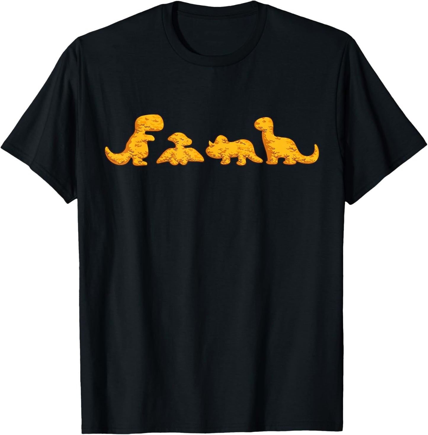 Dino Chicken Nugget Funny Dinosaur Shape Nuggets Nug Lover T-Shirt - T-Shirt | Black