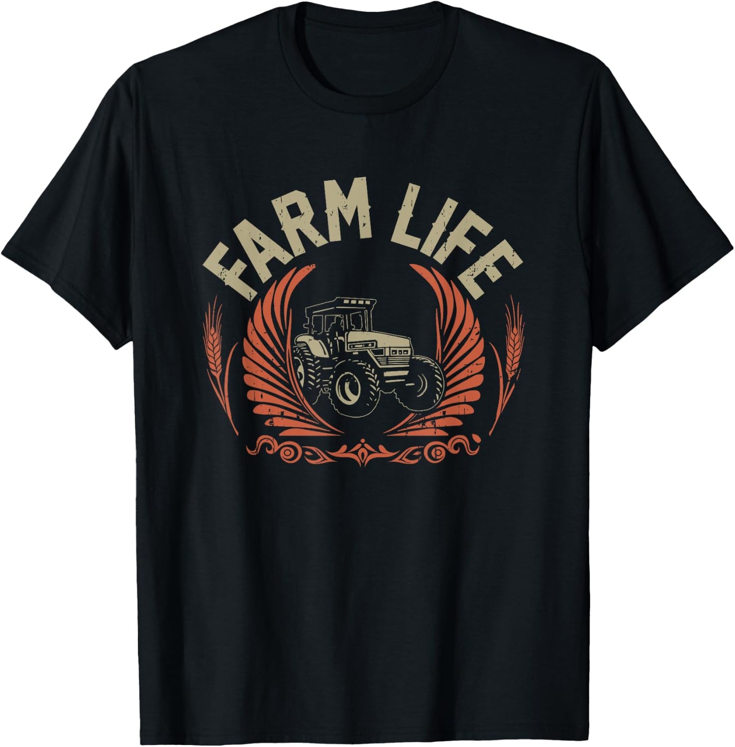 Vintage Farmer Shirt Men Tractor Gift Boys Farm Rancher T-Shirt - T-Shirt | Black