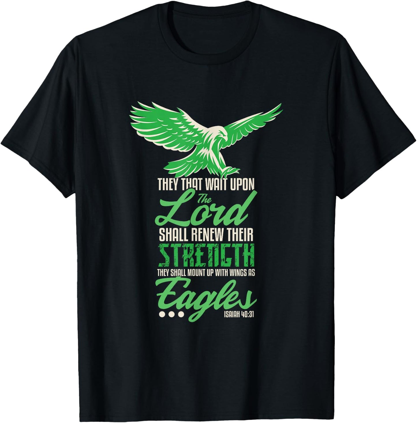 Wings like Eagle Isaja 40 31 Christian Bible Station T-Shirt - T-Shirt | Black