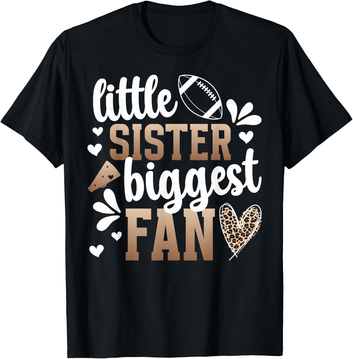 Little Sister Flag Football Sister of A Flag Football Player T-Shirt - T-Shirt | Black