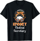 Messy Bun Spooky Medical Secretary Women Halloween T-Shirt - T-Shirt | Black