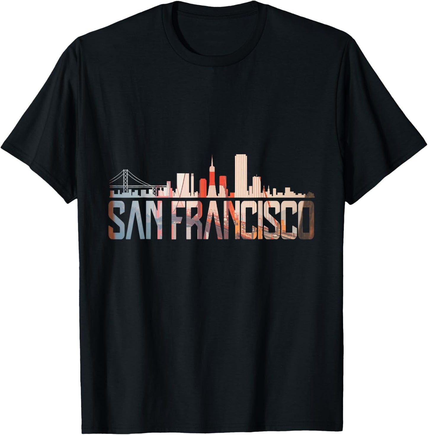 San Francisco Golden Gate Brigde California Skyline T-Shirt - T-Shirt | Black