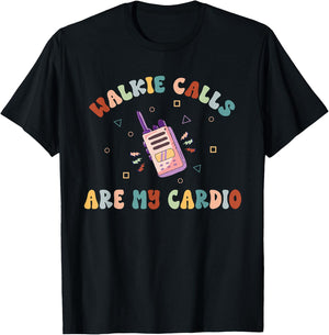 Walkie Calls are My Cardio Special Education Teacher School T-Shirt - T-Shirt | Black