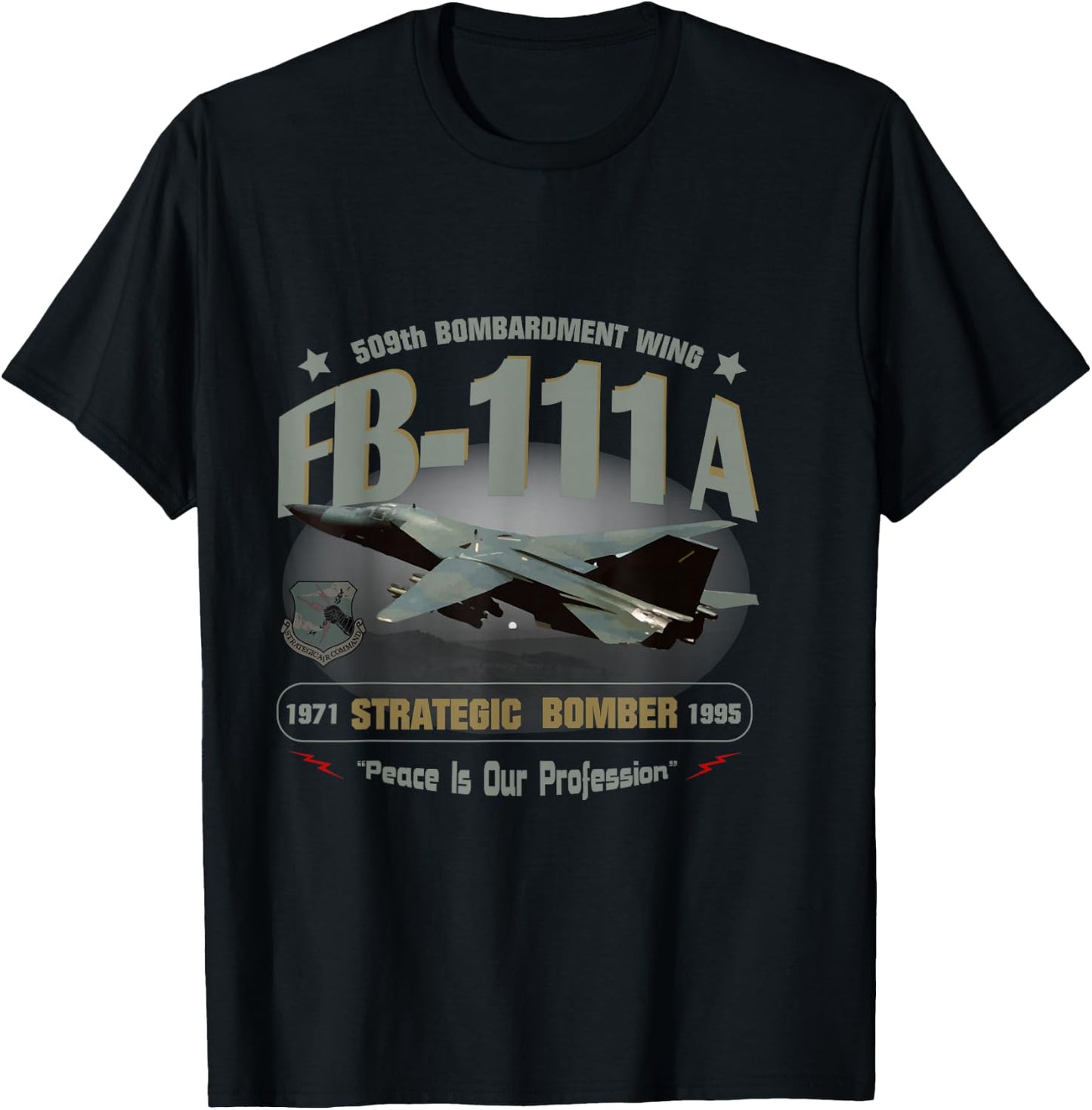 TSH Designs -Adults Black FB-111A 509th Bombardment Wing--Pease AFB T-Shirt - T-Shirt | Black