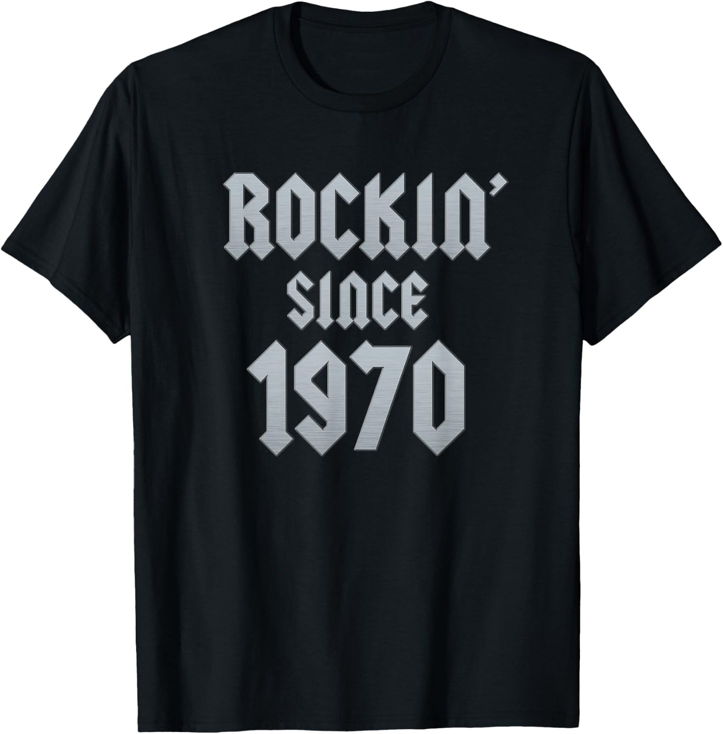 55 Year Old Rockin' Since 1970 55th Birthday T-Shirt - T-Shirt | Black