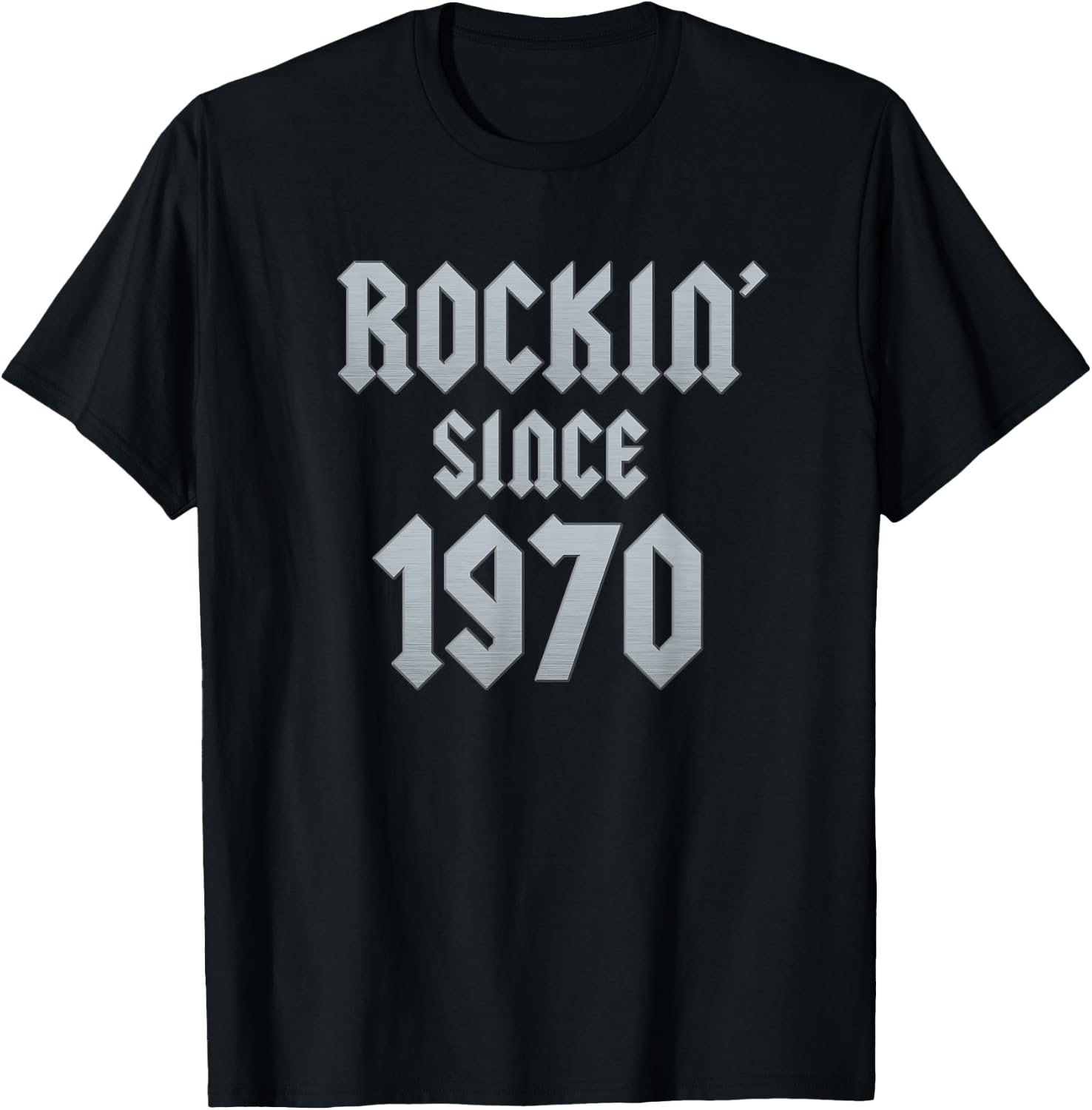 55 Year Old Rockin' Since 1970 55th Birthday T-Shirt - T-Shirt | Black