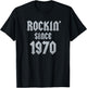 55 Year Old Rockin' Since 1970 55th Birthday T-Shirt - T-Shirt | Black