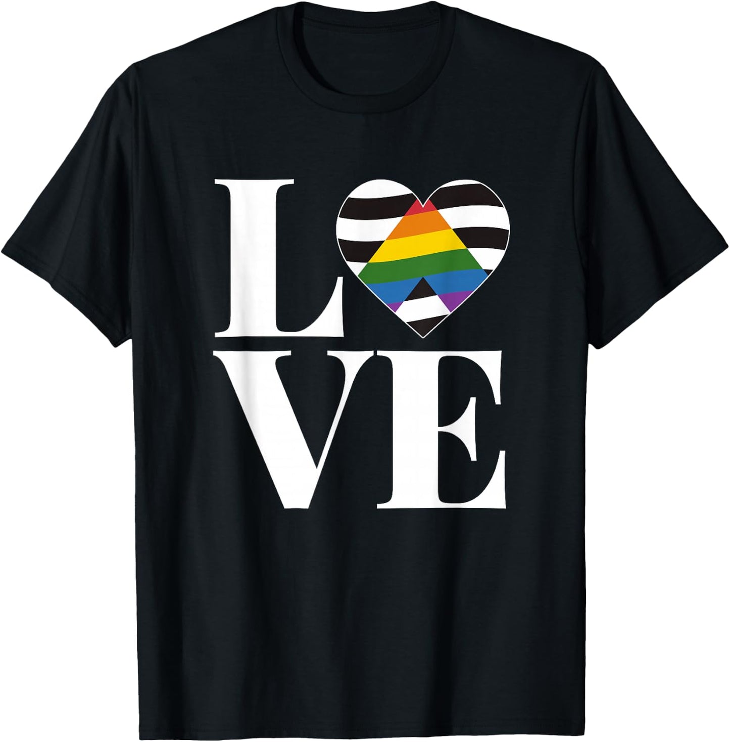 LOVE Straight Alliance Shirt Straight Ally Pride Flag T-Shirt - T-Shirt | Black