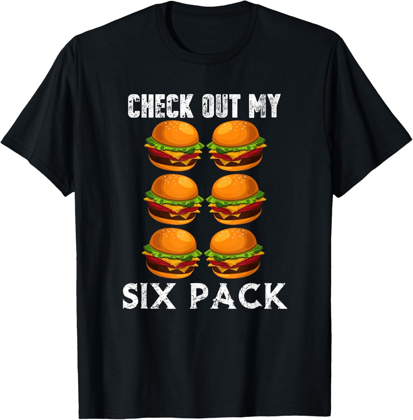 Check out my six pack burger shirt gym T-Shirt - T-Shirt | Black